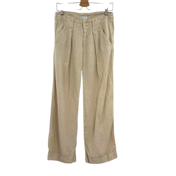 Transit Par-Such Linen Pants Trousers Beige Khaki Tan Size 1 US 6 - Picture 1 of 11